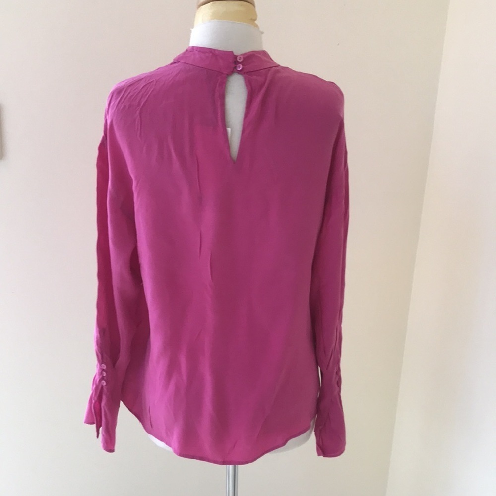 NWT! Zara small pink L/S high neck blouse. - Picture 4 of 8